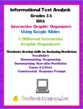 Distance Learning- Informational Text Analysis with Interactive Graphic Organizers using Google Slides
